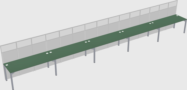 Shared rectangular cubicle