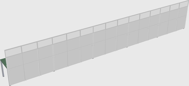 Shared rectangular cubicle