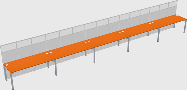 Shared rectangular cubicle