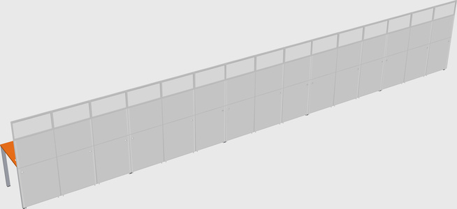 Shared rectangular cubicle