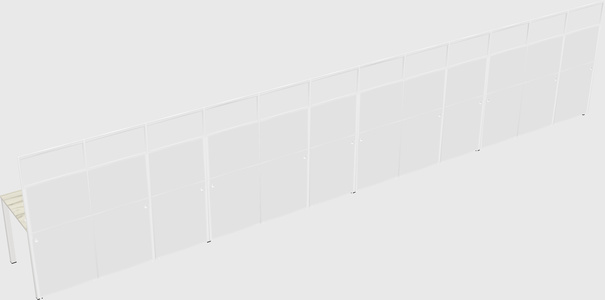 Shared rectangular cubicle