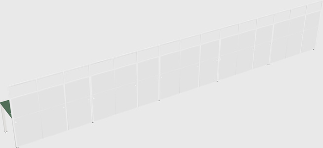 Shared rectangular cubicle