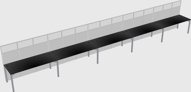 Shared rectangular cubicle