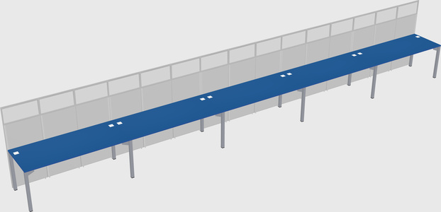 Shared rectangular cubicle