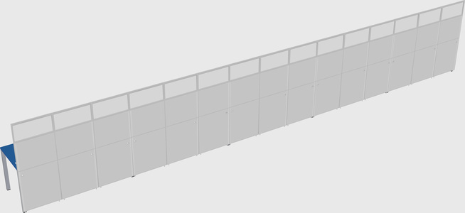 Shared rectangular cubicle