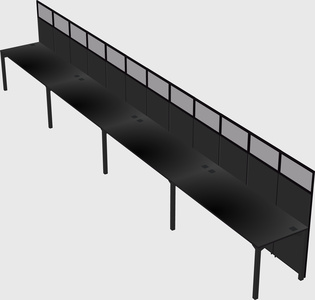 Shared rectangular cubicle