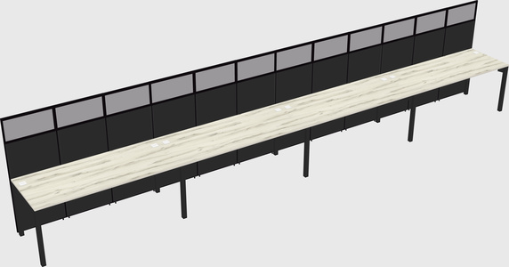 Shared rectangular cubicle