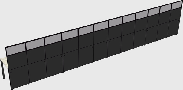 Shared rectangular cubicle