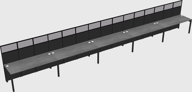 Shared rectangular cubicle