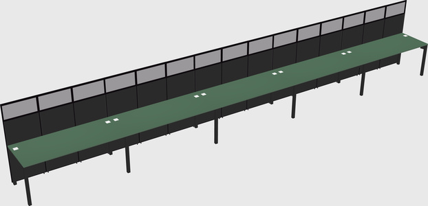 Shared rectangular cubicle