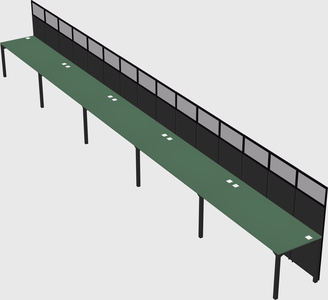 Shared rectangular cubicle