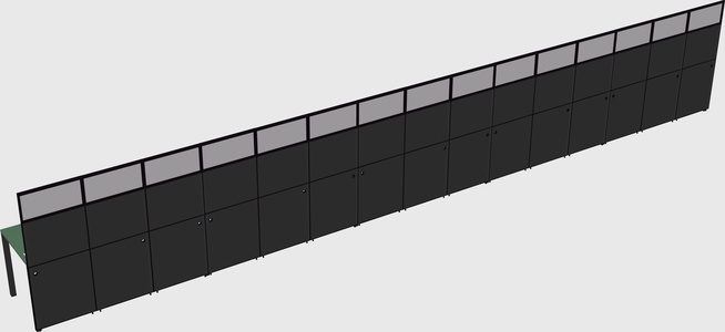 Shared rectangular cubicle