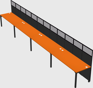 Shared rectangular cubicle