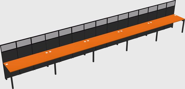 Shared rectangular cubicle