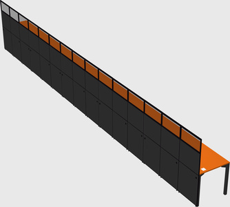 Shared rectangular cubicle