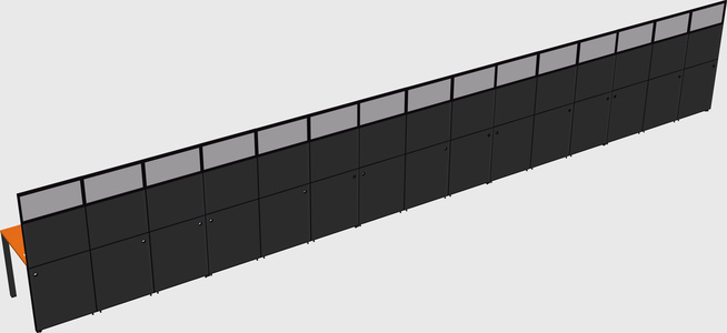 Shared rectangular cubicle