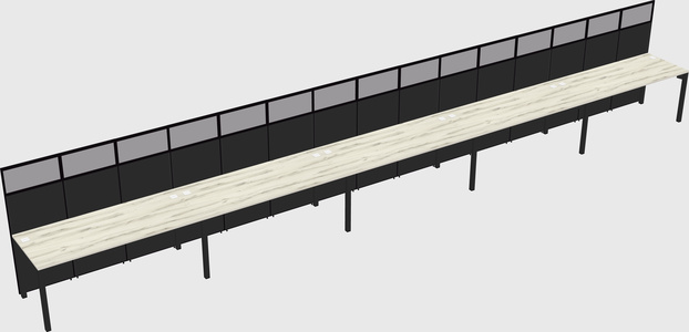 Shared rectangular cubicle