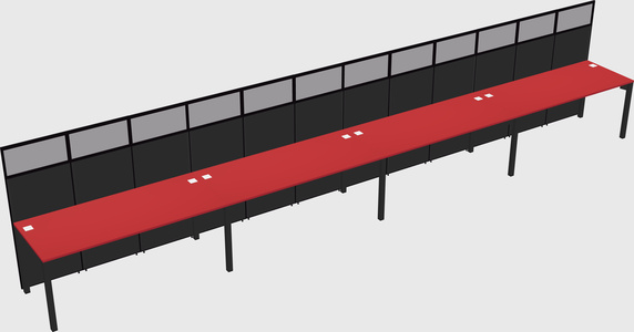 Shared rectangular cubicle