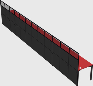 Shared rectangular cubicle