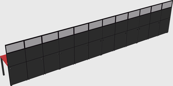 Shared rectangular cubicle
