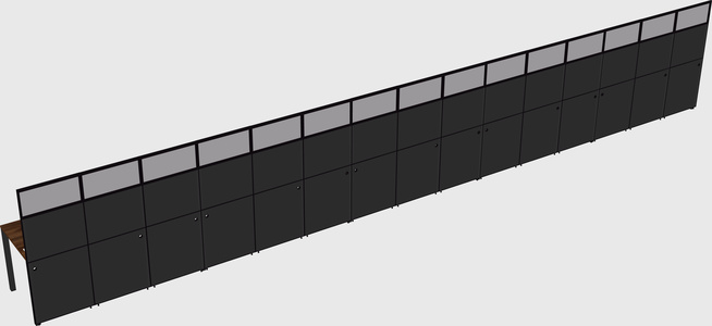 Shared rectangular cubicle