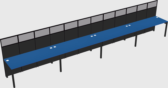 Shared rectangular cubicle