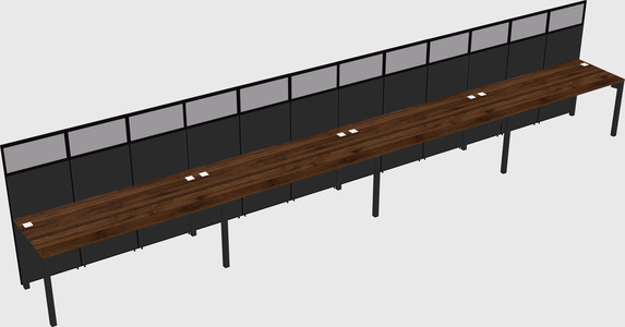 Shared rectangular cubicle