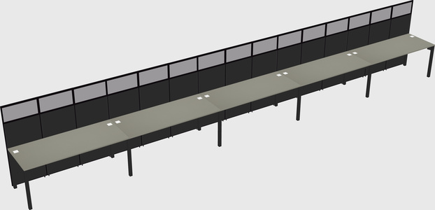 Shared rectangular cubicle