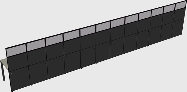 Shared rectangular cubicle