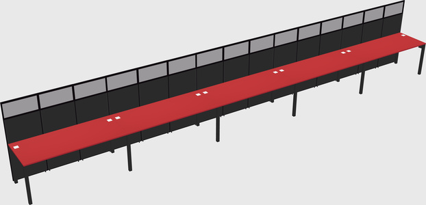Shared rectangular cubicle
