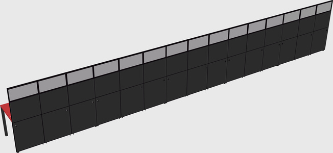 Shared rectangular cubicle
