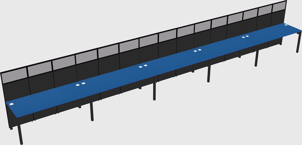 Shared rectangular cubicle