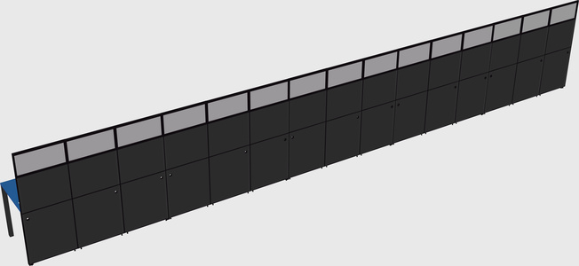 Shared rectangular cubicle