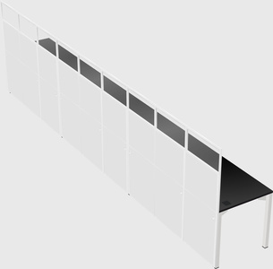 Shared rectangular cubicle