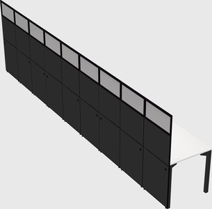 Shared rectangular cubicle