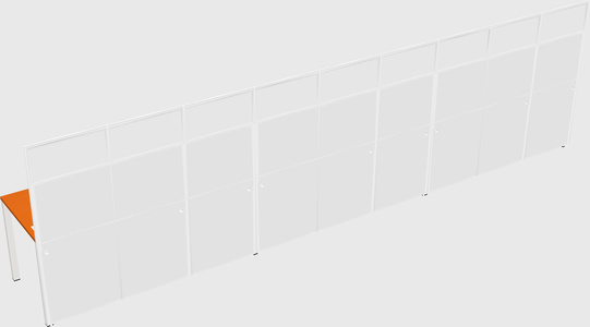 Shared rectangular cubicle