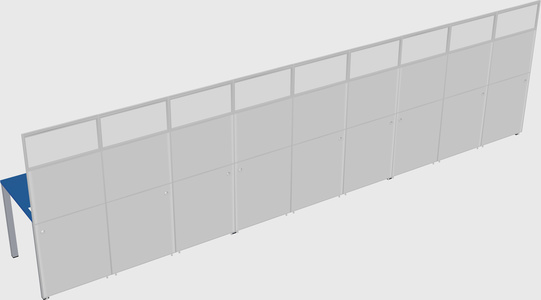 Shared rectangular cubicle