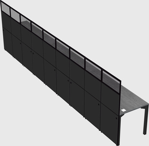 Shared rectangular cubicle