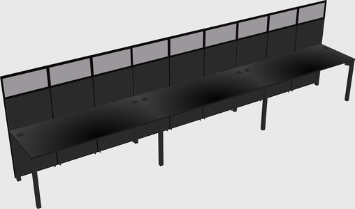 Shared rectangular cubicle