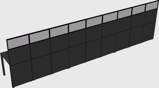 Shared rectangular cubicle