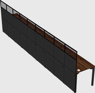 Shared rectangular cubicle