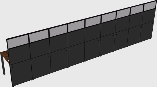 Shared rectangular cubicle