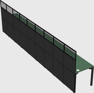 Shared rectangular cubicle