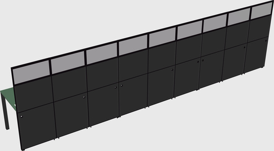 Shared rectangular cubicle
