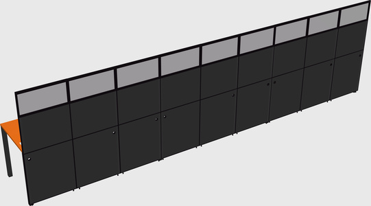 Shared rectangular cubicle