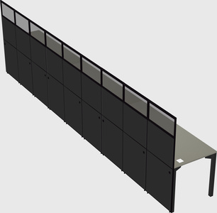 Shared rectangular cubicle