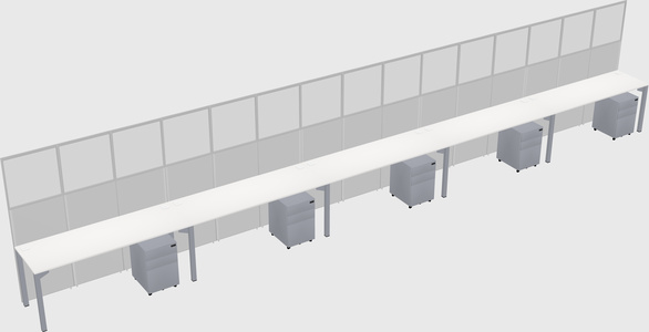 Shared rectangular cubicle