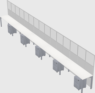 Shared rectangular cubicle
