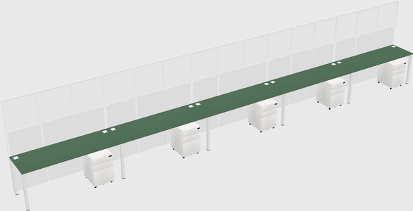 Shared rectangular cubicle