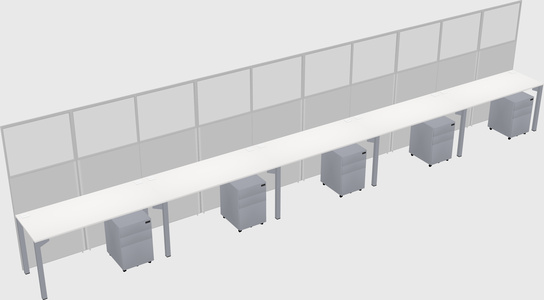 Shared rectangular cubicle